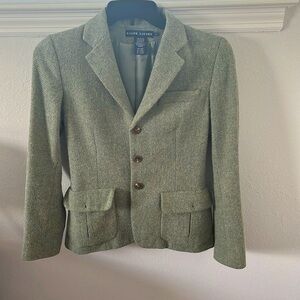 Beautiful Ralph Lauren wool blazer gray with brown and green hues- size 6